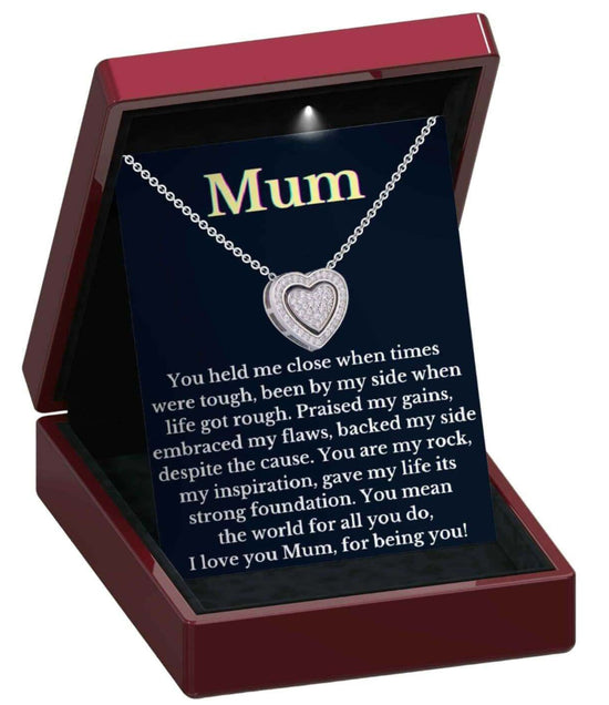 Circle Heart Necklace - Fishing - To My Mum - You're My Best Friend - -  Wrapsify